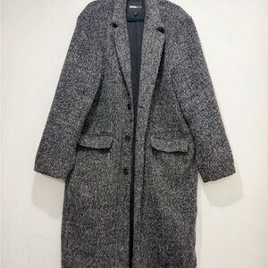 Fashion Nova Men's Long Wool Blend Coat